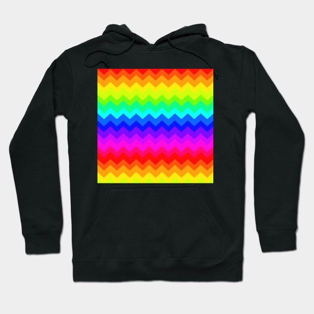 Colorful Zig Zag pattern Hoodie by YellowLion